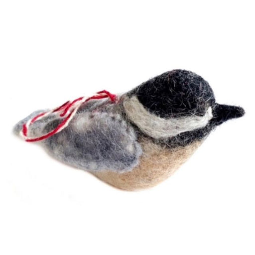 Black Capped Chickadee Felt Wool Ornament