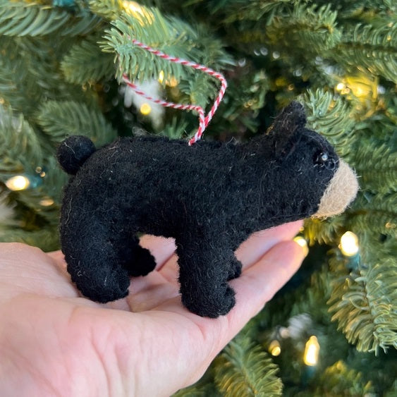 Black Bear Felt Wool Ornament