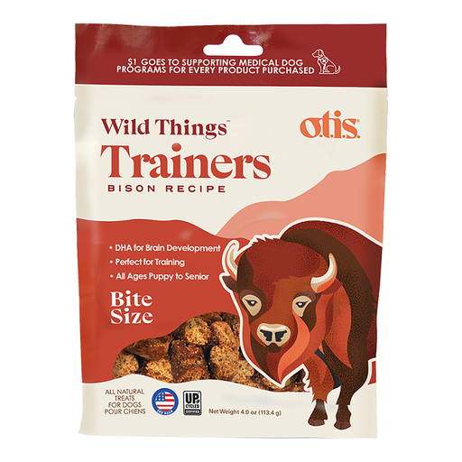 O.T.I.S Wild Things Trainers, Bison Recipe Treats for Dogs - 4 oz.