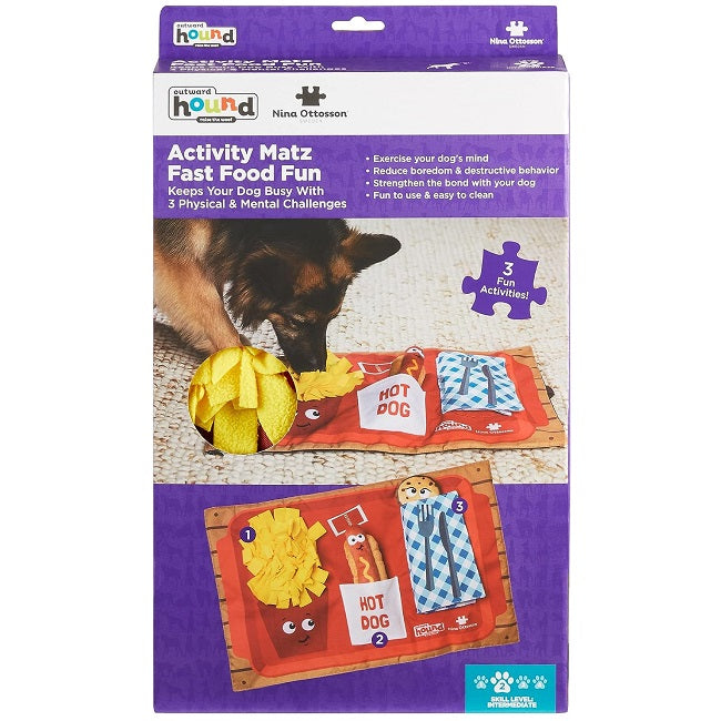 Nina Ottosson Activity Matz Fast Food Fun Dog Puzzle Mat, Level 2 —  Ellington Agway