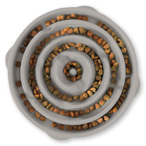 Outward Hound Fun Feeder Slo Bowl Slow Feeder Dog Bowl, Gray