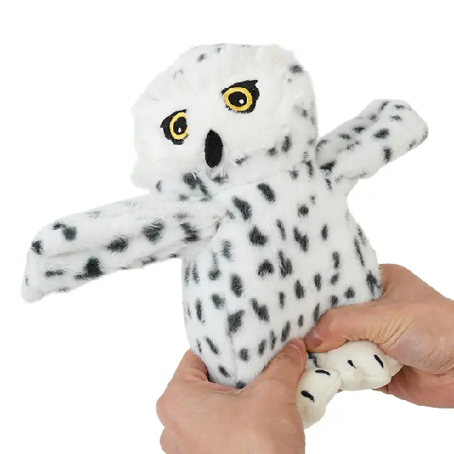 Tall Tails Animated Plush Spotted Snow Owl 9-inch Dog Toy