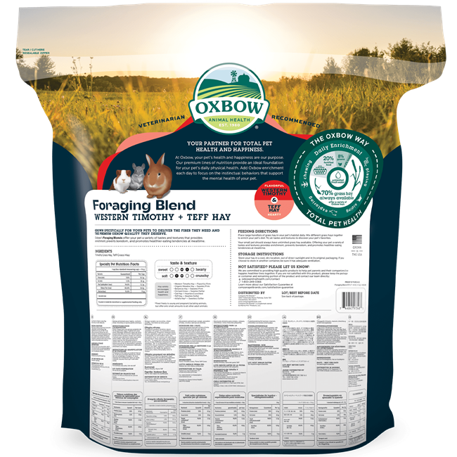 Oxbow Foraging Hay Blend Teff & Western Timothy Hay 40oz