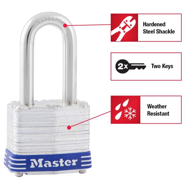 Master Lock 3DLF Key Padlock 1-3/4 in. Wide with 1-1/2 in. Shackle