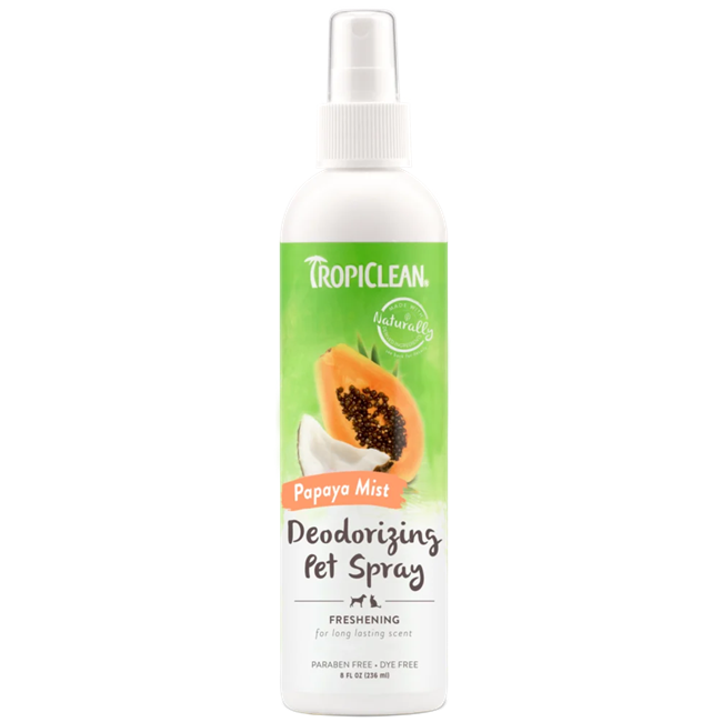 TropiClean Papaya Mist Deodorizing Pet Spray for Dogs & Cats - 8 oz.