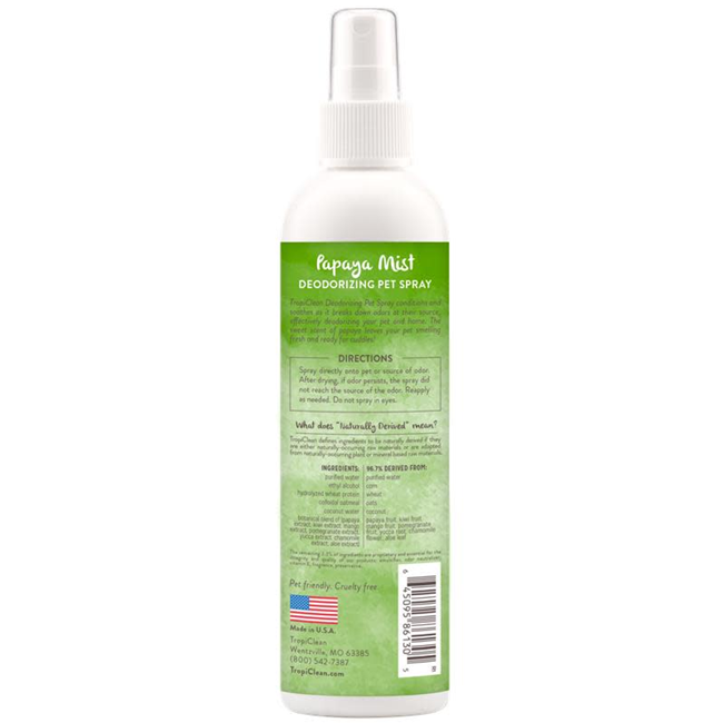 TropiClean Papaya Mist Deodorizing Pet Spray for Dogs & Cats - 8 oz.