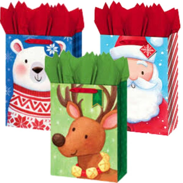 Assorted Holiday Print X-Large Gift Bag