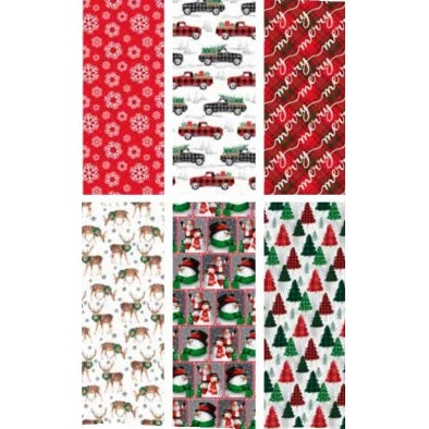 Assorted Holiday Print Gift Wrap Roll 75 Sq. Ft.