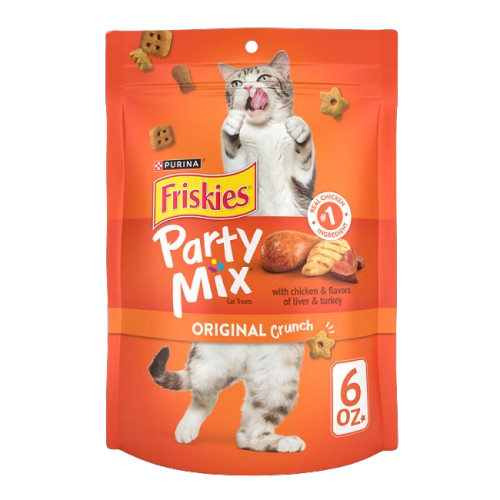 Friskies Party Mix Original Crunch With Chicken & Flavors of Liver & Turkey Cat Treats 2.1oz