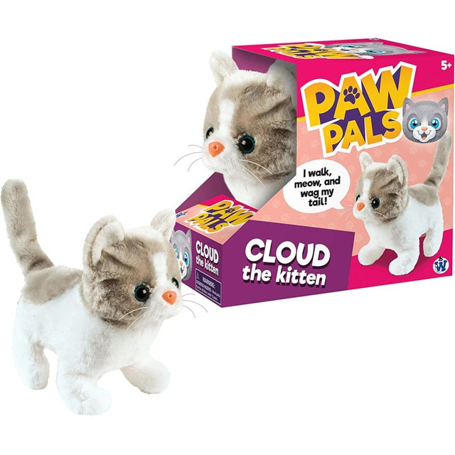 Paw Pals Battery-Operated Walking Cat, Cloud