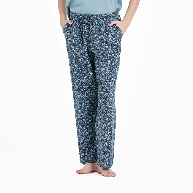 Life Is Good Women's Floral Paw Pattern Snuggle Up Sleep Pant