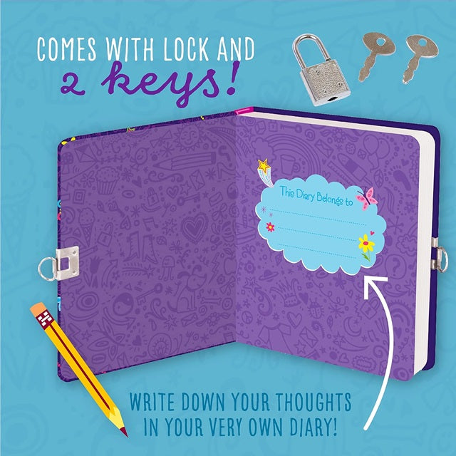 Secrets, Dreams, Wishes Glow in the Dark Diary with Lock & Key