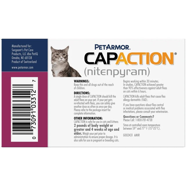 CAPACTION® Oral Flea Treatment for Cats 2-25 lbs, 6 Count