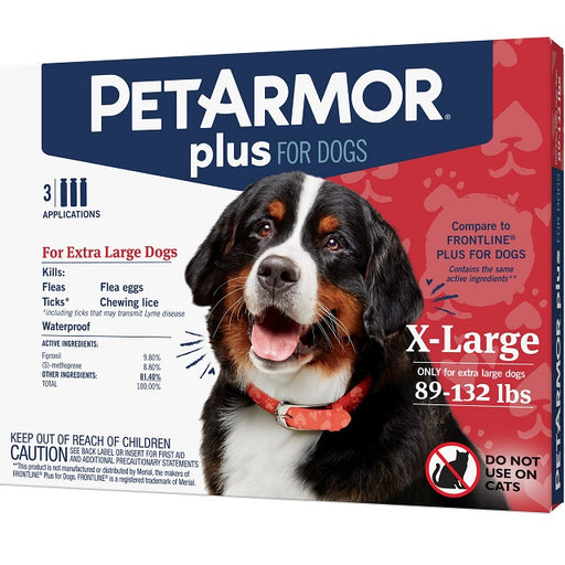 PetArmor Plus Flea & Tick Topical for Dogs 3-Pack, 89-132 lbs