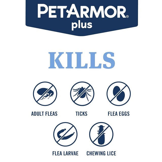 PetArmor Plus Flea & Tick Topical for Dogs 3-Pack, 5-22 lbs