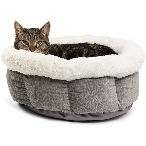 Best Friends by Sheri Cozy Ilan Cuddle Cup Pet Bed, Standard Grey