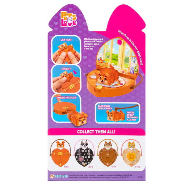 Pets 2 Love Pop-Out Pet Purse Playset, Assorted