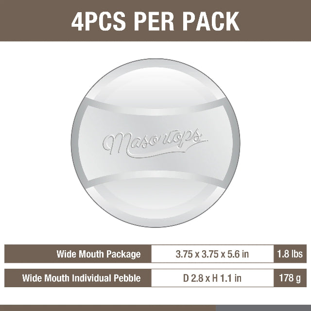 Pickle Pebble Fermentation Weights, Wide Mouth 4-Pack