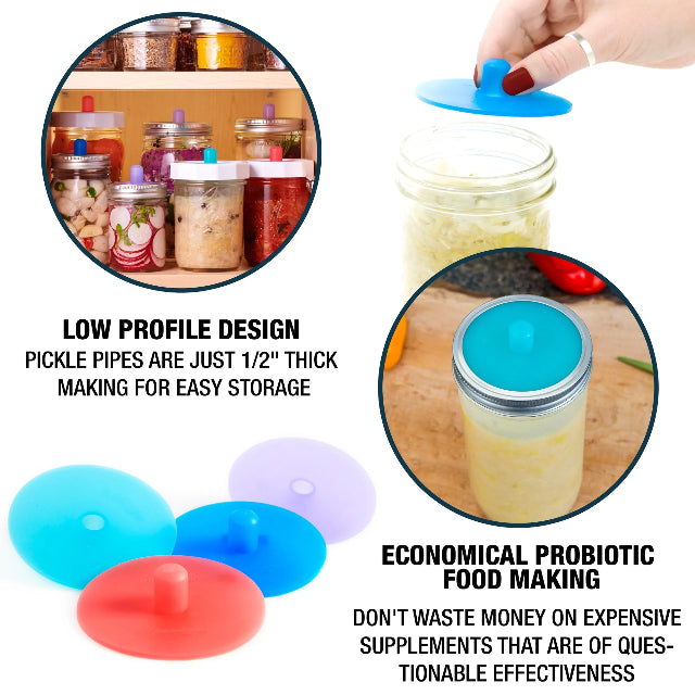 Pickle Pipes Fermentation Airlock, Wide Mouth 4-Pack