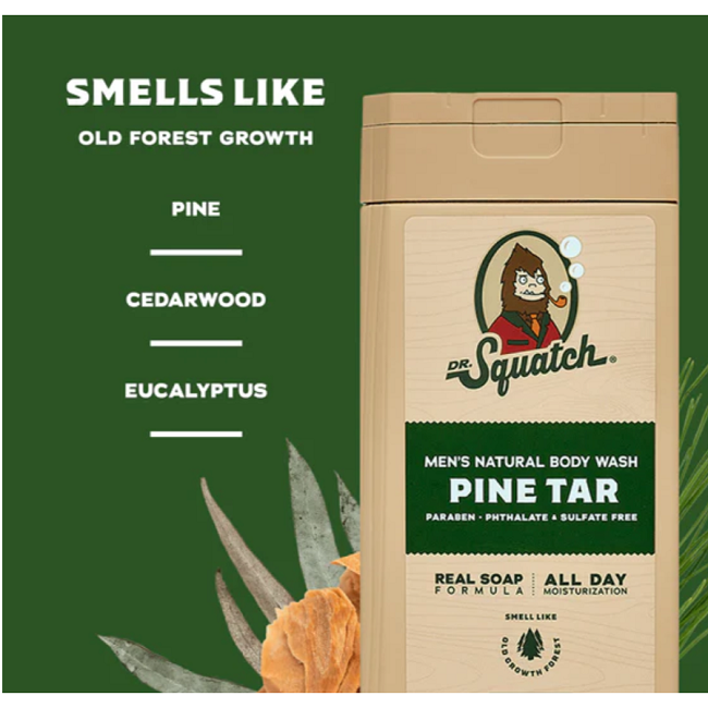 Dr. Squatch Pine Tar Men's Natural Body Wash