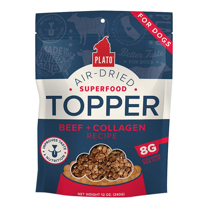Plato Air-Dried Superfood Meal Topper, Beef & Collagen Recipe