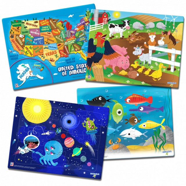 4-Pack Puzzles, Ages 3+