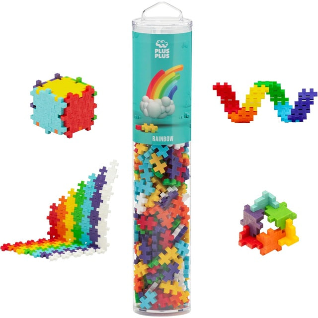 Plus Plus 240 Piece Rainbow Mix Open Play Mini Puzzle Blocks