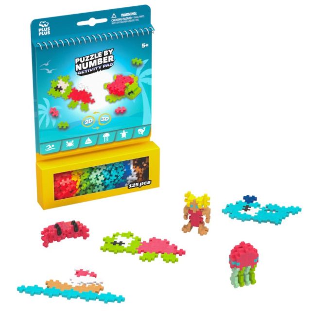 Plus Plus 125 Piece Puzzle By Number Activity Pad - Ocean