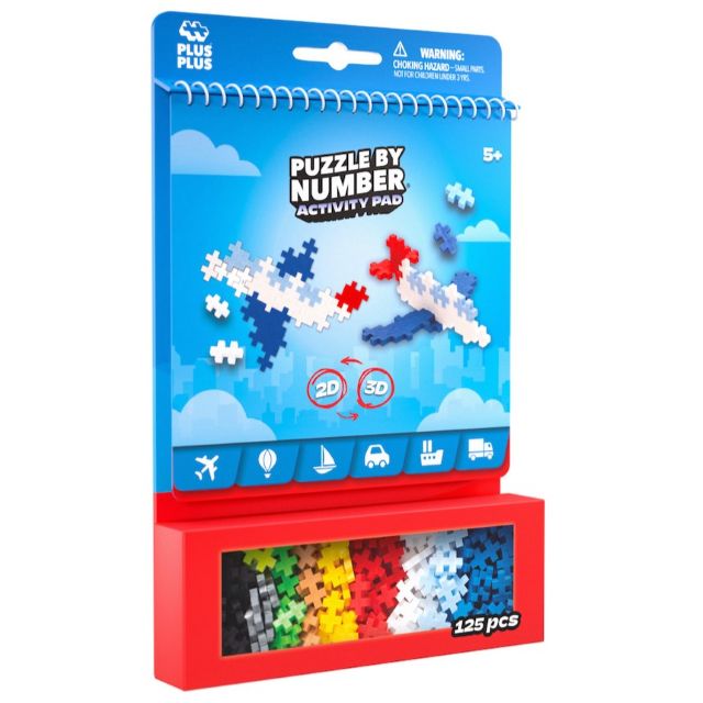 Plus Plus 125 Piece Puzzle By Number Activity Pad - Transportation