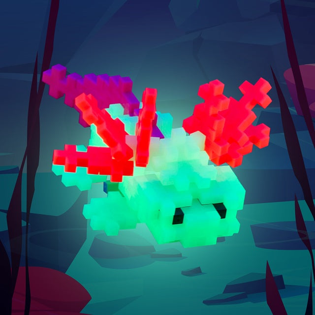 Plus Plus 70 Piece Axolotl 3D Puzzle Building Set