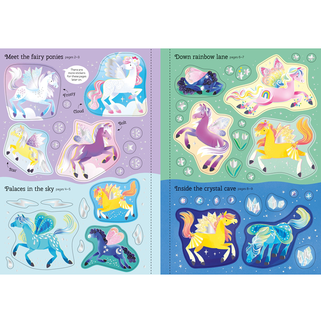 Little Sticker Sparkly Fairy Ponies Sticker Book, Usborne