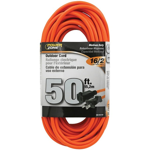 Power Zone Outdoor Extension Cord, 16/2, Orange, 50-Ft.