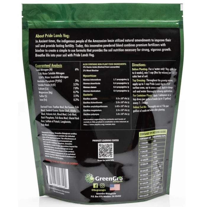 GreenGro™ Biologicals Pride Lands Veg 5 Lb.