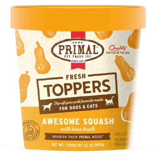 Primal Fresh Toppers Awesome Squash with Bone Broth for Dogs & Cats 16 oz.