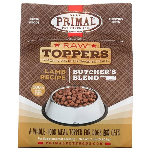 Primal Raw Toppers Lamb Recipe Butcher’s Blend Whole Food Meal Topper for Dogs & Cats 2 lbs
