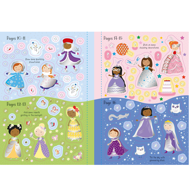 Little Sticker Sparkly Fairy Princesses Sticker Book, Usborne