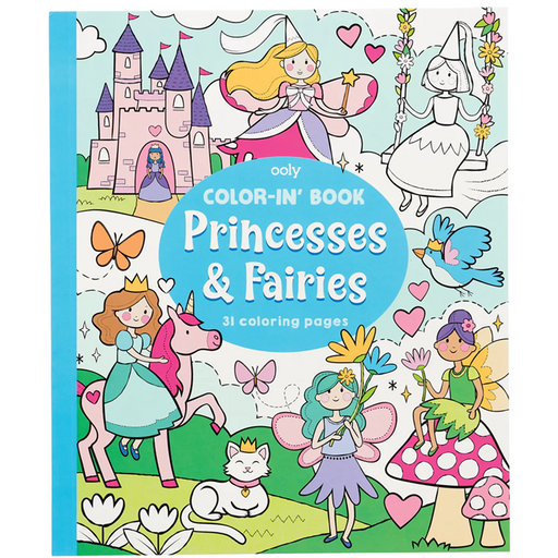 Color-in' Book Coloring Book - Princesses and Fairies - 31 Pages