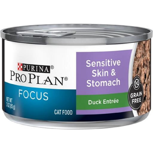 Pro Plan Sensitive Skin & Stomach Grain Free Duck Entree Cat Food 24 / 3 oz