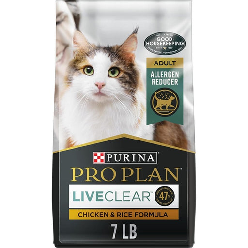 Purina Pro Plan LiveClear Adult Chicken & Rice Allergen Reducing Dry Cat Food 7 lb.