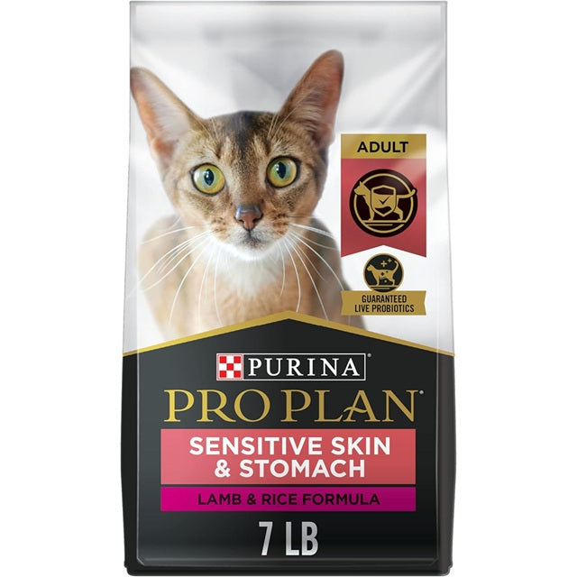Purina Pro Plan Adult Sensitive Skin & Stomach Lamb & Rice Formula, 7lb. Dry Cat Food
