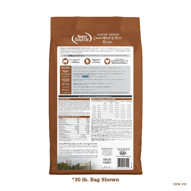 NutriSource Adult Large Breed Lamb Meal & Rice