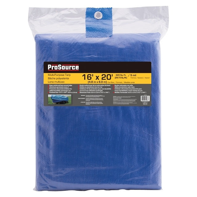 ProSource Medium Duty Multi-Purpose Tarp, Blue 16 ft. x. 20 ft.