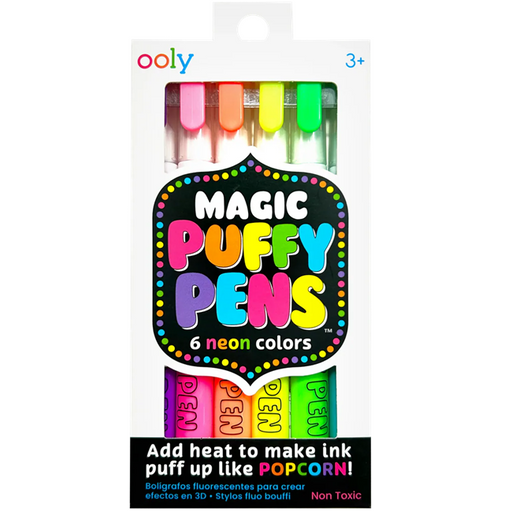 Magic Puffy Pens - Neon - Set of 6