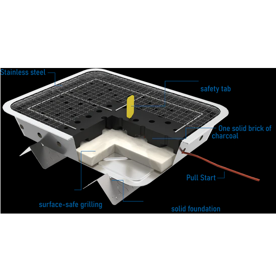 Pull Start Fire Instant Charcoal Grill