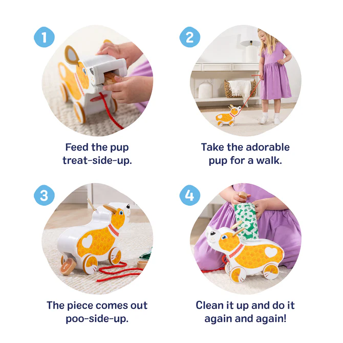Melissa & Doug Feed, Walk & Poo Pup Play Set