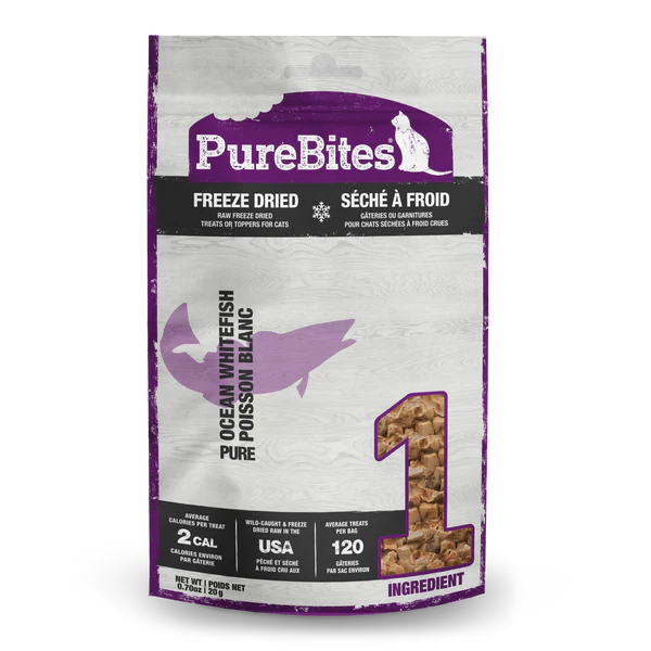 PureBites Whitefish Freeze Dried Cat Treats, 0.7 oz.