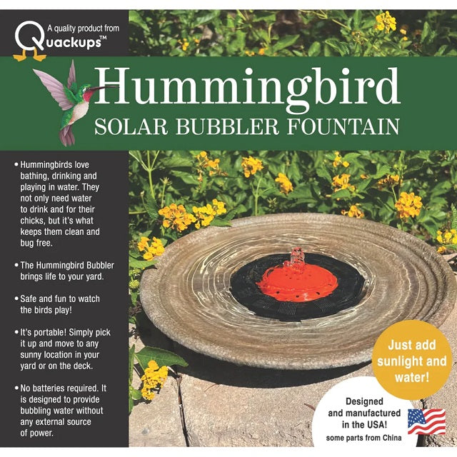 QuackUps Hummingbird Solar Powered Bubbler Fountain