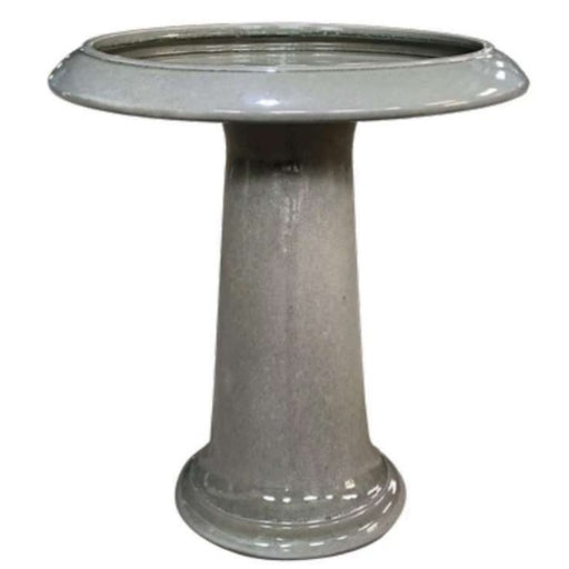 Southern Patio "Quay" Ceramic Bird Bath with Locking Top, Light Gray