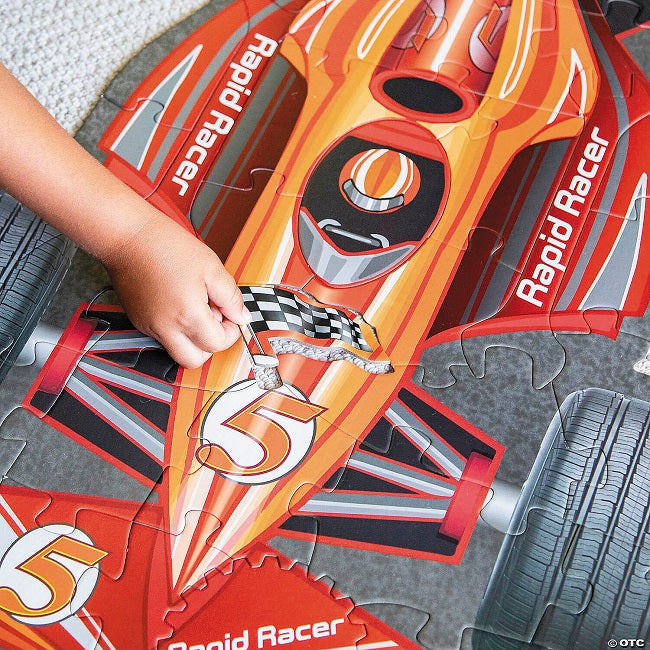 Racecar Shaped Floor Puzzle 49 Piece Peaceable Kingdom