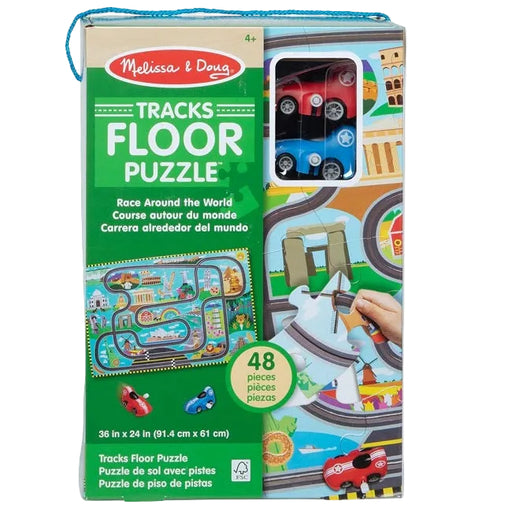 Race Around the World Tracks Floor Puzzle - 48 Pieces